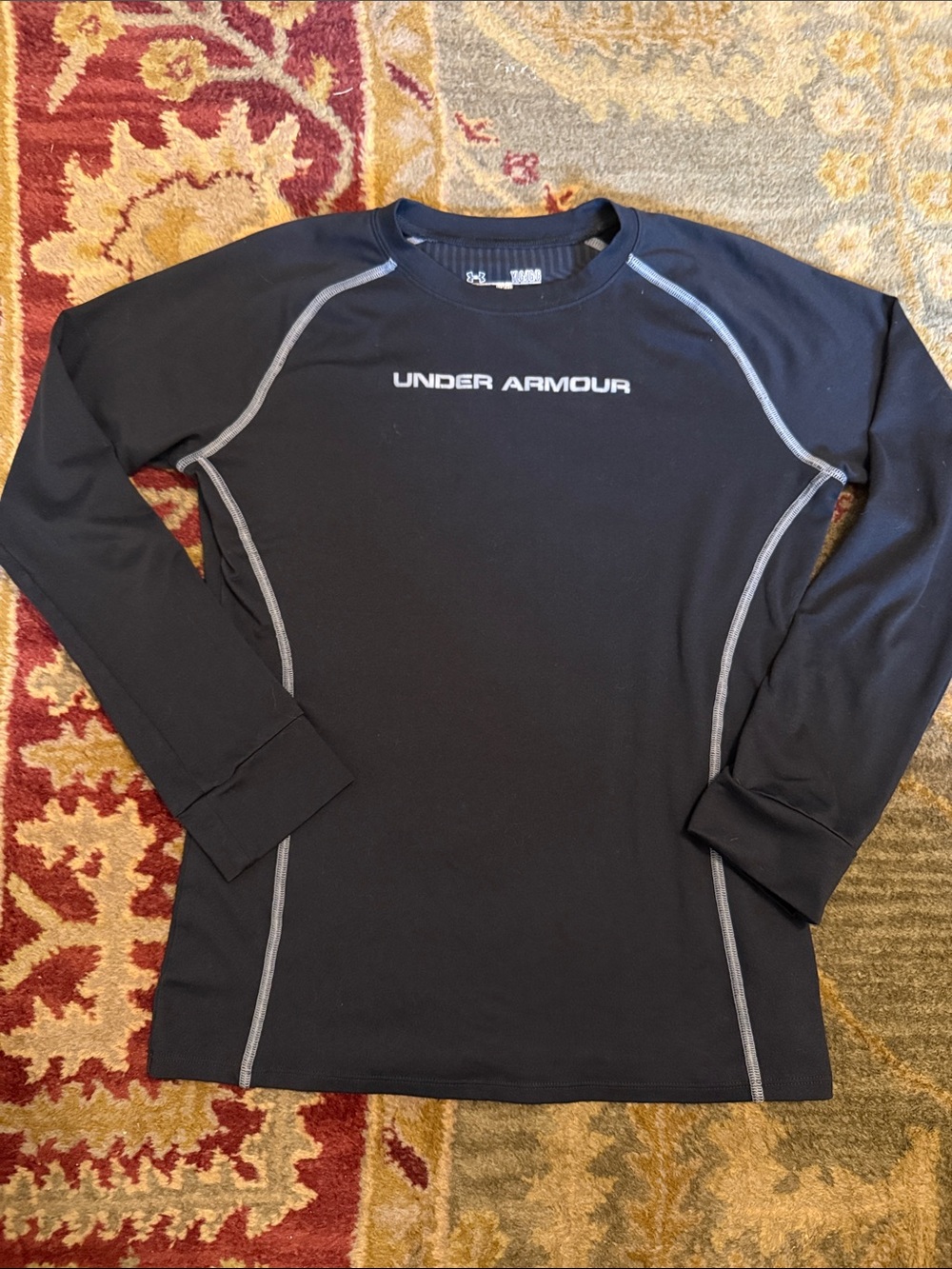 Under Armour Black Long Sleeve ColdGear Top with Gray Accents